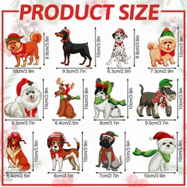 12 Pieces Dog Christmas Tree Ornaments Puppy Hanging Wood Xmas Ornament Rustic Wooden Dog Ornaments Christmas Dog Decorations Decorative Wooden Floats Pendants for House Holiday Party Decor 12 Styles