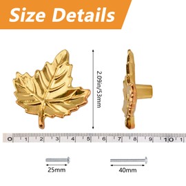 MOROBOR Zinc Alloy Maple Leaf Gold Knobs 4Pcs Drawer Knob Pull Handle with Screws Hardware Accessories Home Furniture Decorative Kitchen Cabinet Wardrobe Closet Dresser Cupboard