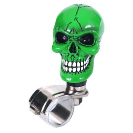 Bashineng Skull Steering Wheel Spinner Knob Suicide Power Handle Turning Driving Universal Fit Most Vehicles Cars Trucks Tractors Mowers Forklifts Boat Golf Carts (Green)