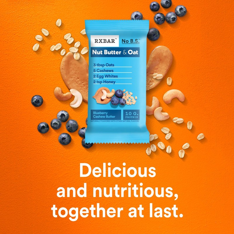 RXBAR Nut Butter and Oat Protein Bars, Protein Snacks, Snack