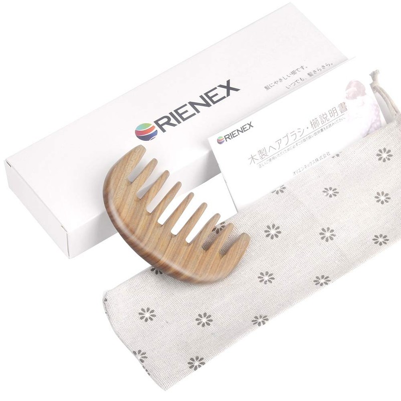 Orienex, High-quality Comb, Water Buffalo Horn, Crescent, Scalp Massaging, Anti-Static,