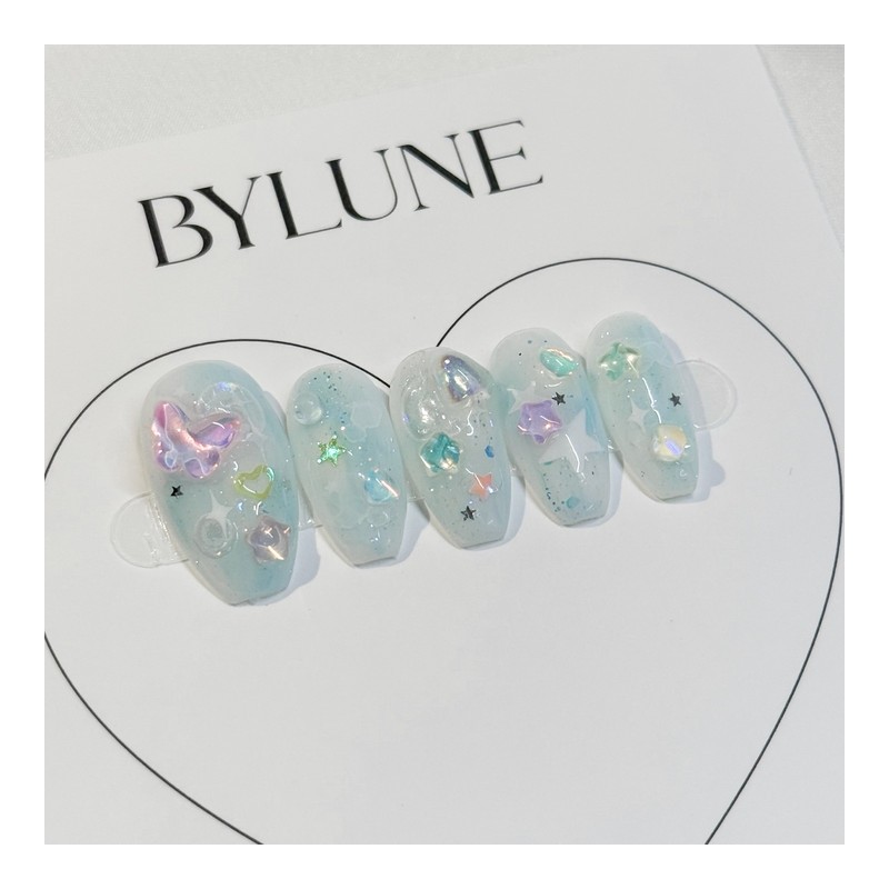 Summer Sky Handmade Nail Tips - Ballerina / 여름하늘 수제네일팁