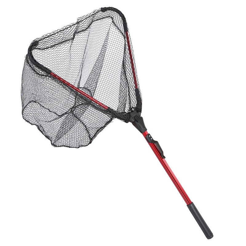 Portable Aluminum Alloy Foldng Fishing Landing Net Pole Plastic Handle