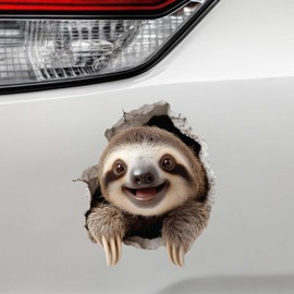 Sloth Hole Decal – 3D Jungle Animal Sticker – Removable Peel & Stick Sloth Vinyl Wall Art