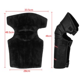 Leg Warmer, Motorcycle, Bicycle, Windproof, Cold Protection, Waterproof, Knee Support, For Winter, Leather Style, Fleece Lined, Warm, Knee Warmer, Thick, Easy to Put on and Take Off, Knee Pads, Cold