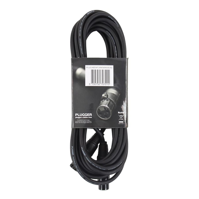Plugger 3B/3B Black 6 m Male XLR Female DMX Cable