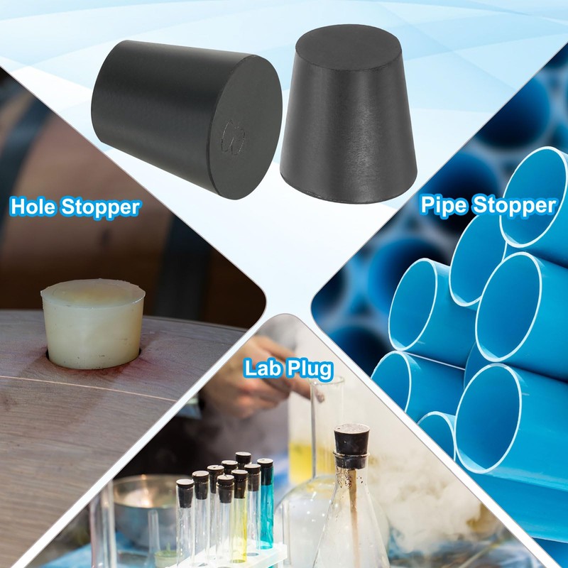 PATIKIL Solid Rubber Stoppers 3#, 10 Pack Tapered Lab Seal