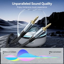 AUX Cable 25ft 3.5mm Audio Cable, Long Aux Cord 25 Feet Auxiliary 1/8 TRS Headphone Jack Extension Male to Male Hi-Fi Sound Compatible with TV Stereo Car Laptop Smartphone Tablet MP3 Switch