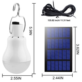 Beinhome Beinhome LED Solar Glhbirne Solarlampen fr Au?en 2PCS mit 3M Kabel*2, Solar Laterne Campinglampe Solar H?ngelampe mit Solarpanel,3W Solar Birne fr Au?en Innen Camp Zelt Wandern Angeln Gartenhaus