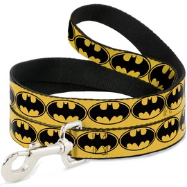 Buckle-Down "Bat Signal 3 Yellowish Black/Yellow" Dog Leash, 6'