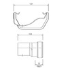 FLOPLAST 114mm Square Left Hand Iron Ogee Gutter Adapter -