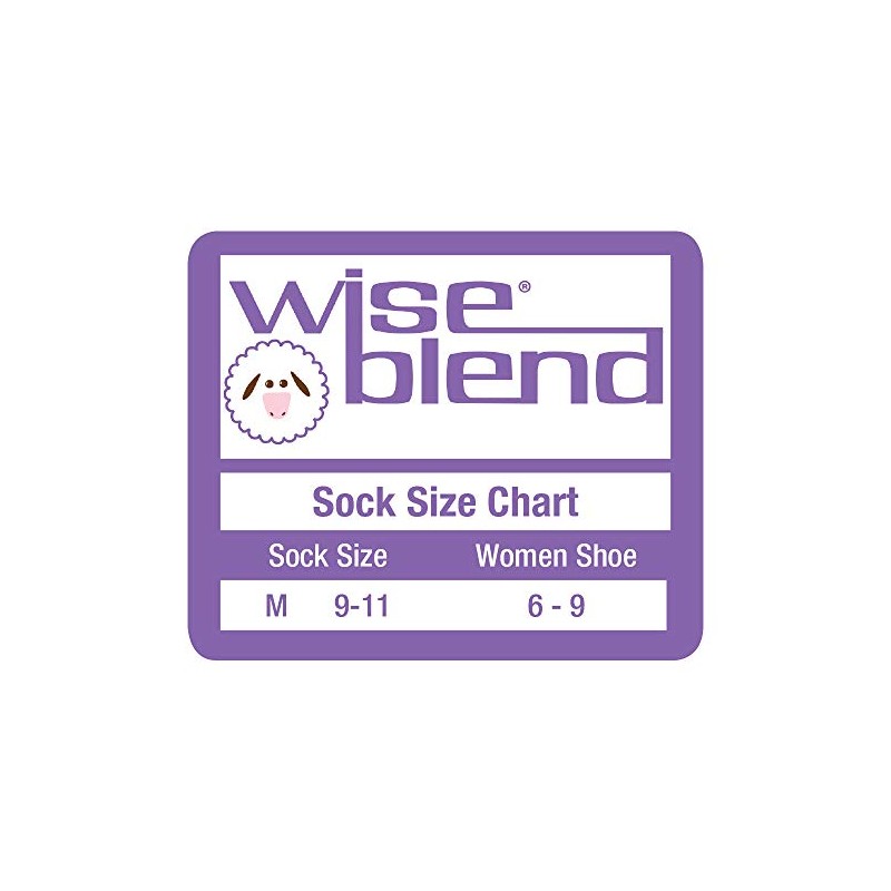 Wise Blend Sweater Fairisle Crew Socks, 1 Pair, Black, Medium,