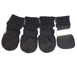 LONSUNEER Paw Protector Dog Boots Soft Sole Nonslip and Reflective Set of 4 Color Black Size X-Small