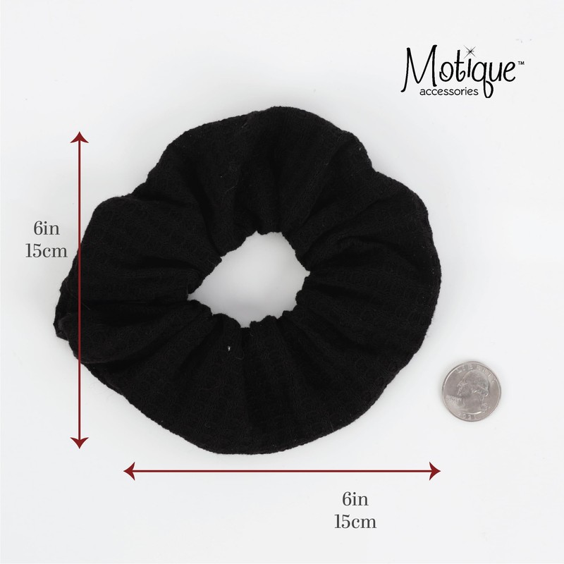 Knit Scrunchie Hair Ponytail Holder (Black)