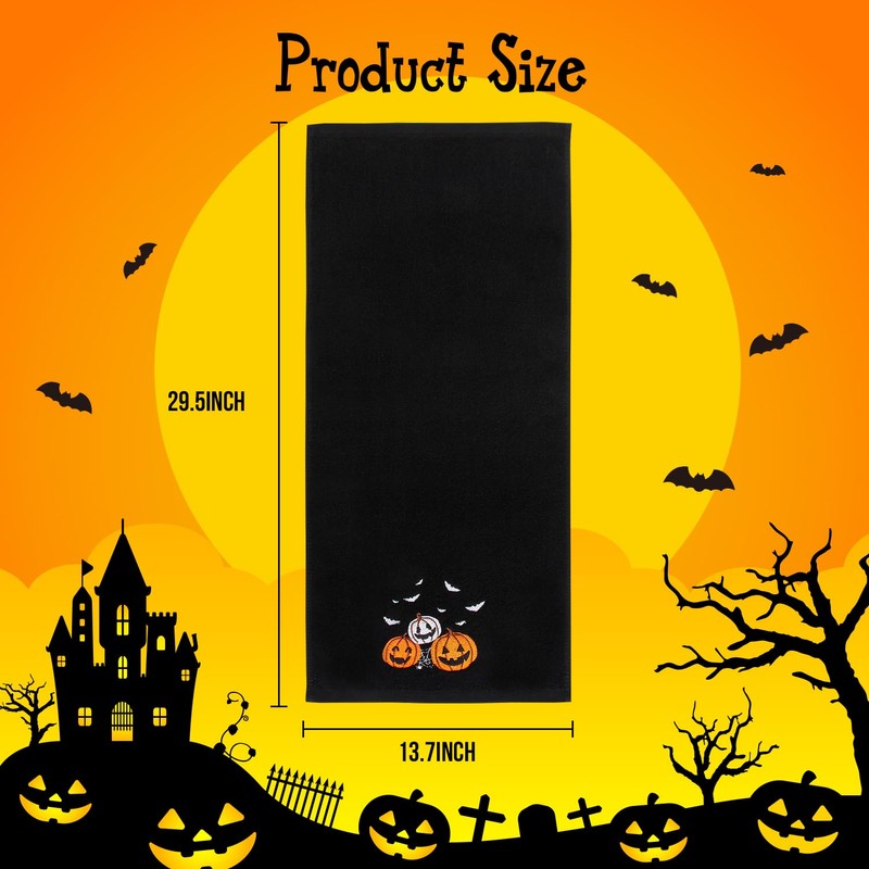 Quera 3 Pack Halloween Hand Towels Ghost Pumpkin Embroidered Premium