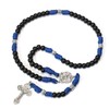 Nazareth Store Black Beads Blue Paracord Rosary Rugged Beaded Necklace
