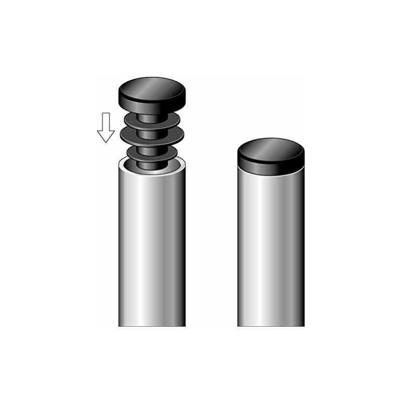 Alberts 426675 Sealing Plugs for Round Pipes, Plastic, Black, Diameter