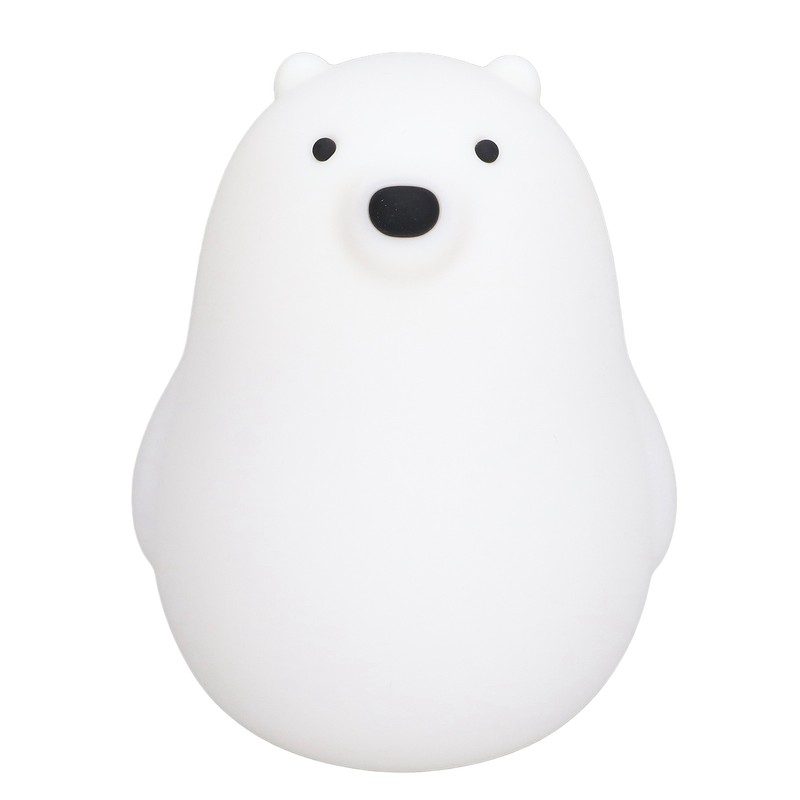 LED Night Light Cartoon White Bear Baby Pat Light USB