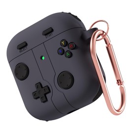 MINUUISCT Case for Airpods 1 2nd Generation with Keyring, Classic Game Player Console Design Case, TPU Cover for Airpod 2 Wireless Charging Case, Protective Case, Grey