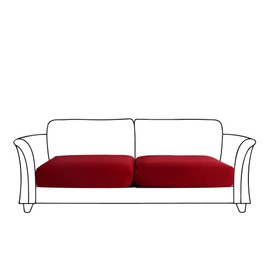 AURLOE Waterproof Sofa Slipcovers 2Pieces Stretch Couch Cover Furniture Protector with Elastic Suitable for Loveseat,2 Seater Cushion Couch (2, Red)