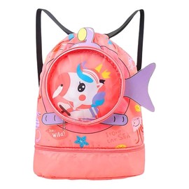 Borsa da spiaggia impermeabile per bambini regolabile con coulisse con scarpiera portable animali dei cartoni animati
