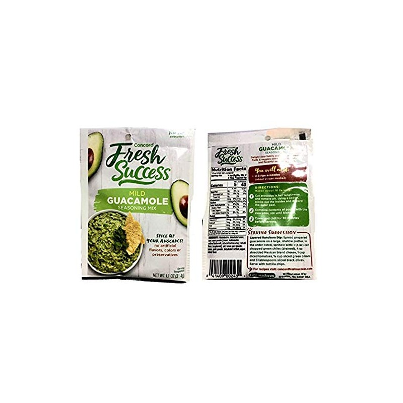 Concord Farms Mild Guacamole Seasoning Mix 1.1oz packages (VALUE Case