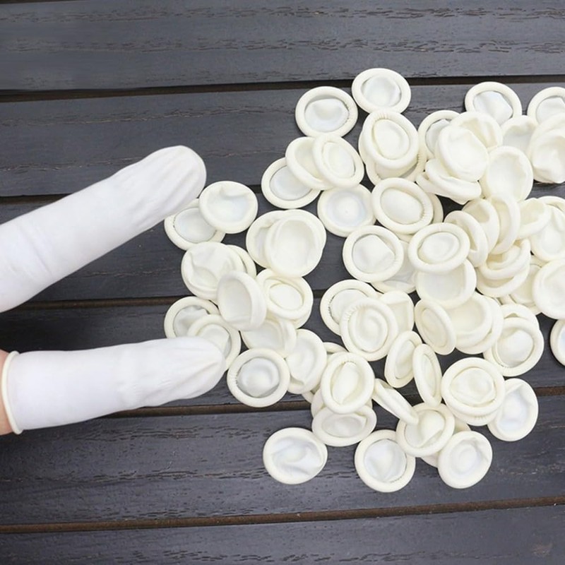100 Pcs Finger Cots Disposable Latex Finger Covers Anti-Static Protective