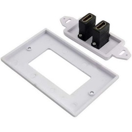 Rosebe HDMI AV Wall Plate Wall Outlet 70*115mm 2 Ports Gold Plated HD 1080P HDMI Female Wall Mount Audio Video Outlet