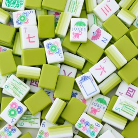 Customization Premium Carved & Painted American Mahjong Tiles Portable Size 166 Pcs American Mahjong Tile SetColor: 1-Apple Green