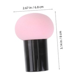 minkissy 3pcs Mushroom Head Makeup Sponge with Handle Foundation Applicator Easy Clean Puff for Blush Concealer Highlighter Random Color