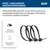 HPER Reusable Cable Ties, White, 300 mm x 4.8 mm,