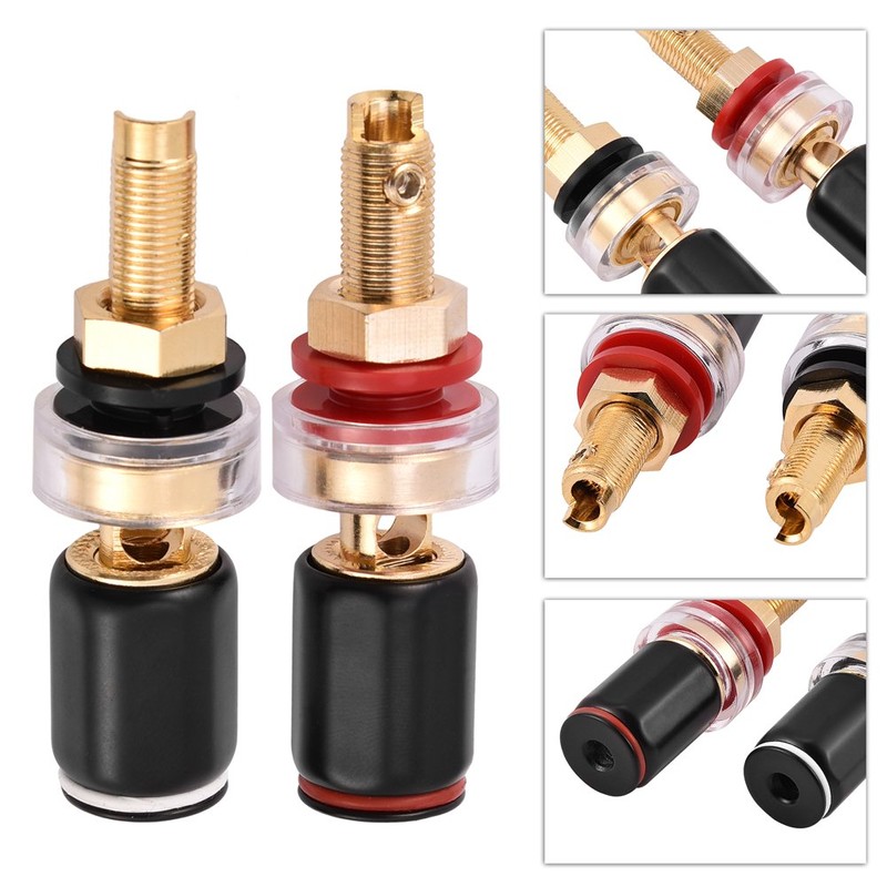 Tihebeyan Terminal Connectors Speaker Cable, 2 Pieces Seamless Copper Banana
