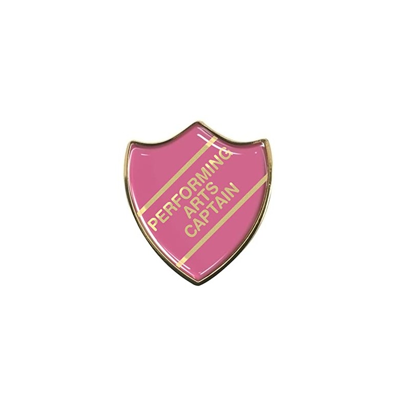 Performing Arts Captain Gel Domed Pink School Shield Badge