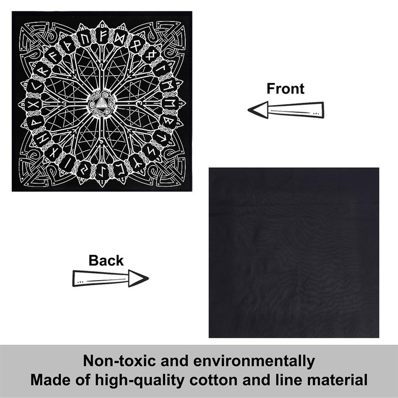 CREATCABIN Altar Cloth Viking Runes Celestial Constellation Tarot Deck Spiritual