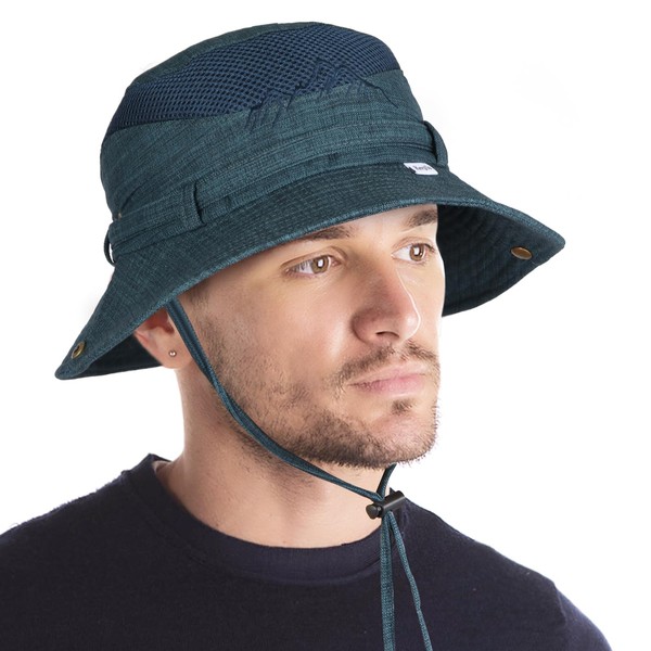 KeepSa Sun Hat for Men Cotton Linen Embroidery Summer Outdoor