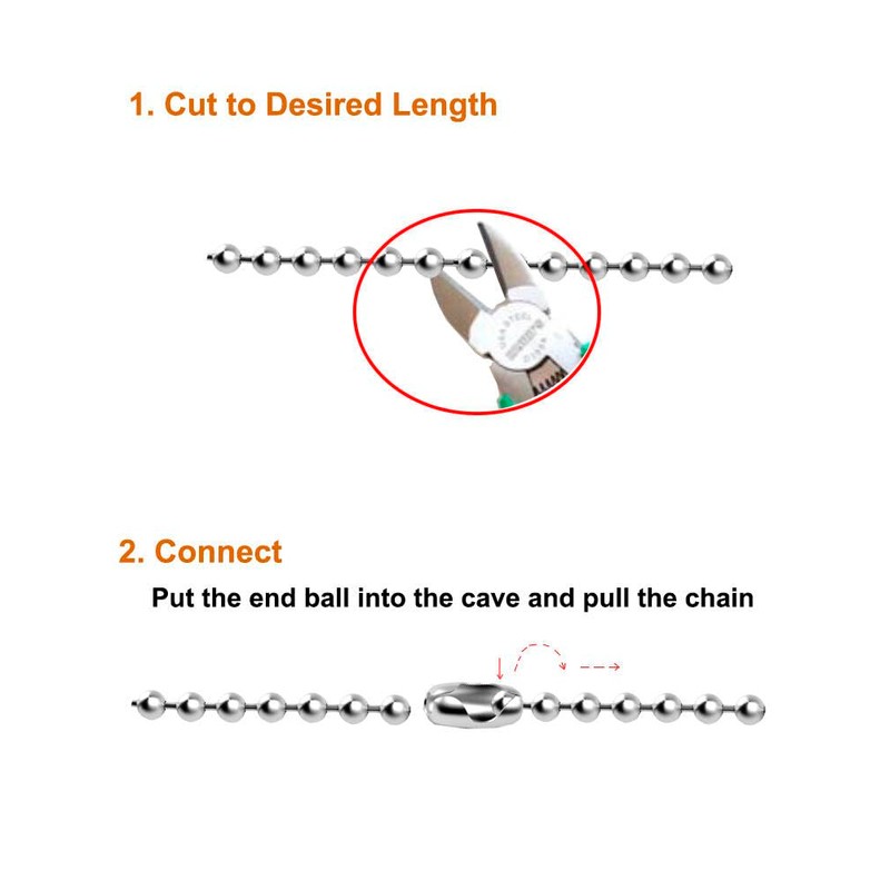 160-inch Ceiling Fan Pull Chain, Rustproof 3mm Pull Chain Extension