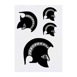 Azeeda 4 x 'Griechischer Helm' Temporäre Tattoos - Wasserfest, Hautfreundlich & Ungiftig · Transfers in Verschiedenen Größen (TO00012459)
