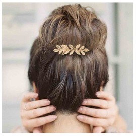 Yheakne Boho Leaf Hair Comb Gold Wedding Headwear Bridal Side Comb Metal Branch Hairpiece Wedding Hair Accessories for Bride and Bridesmaids (Gold)