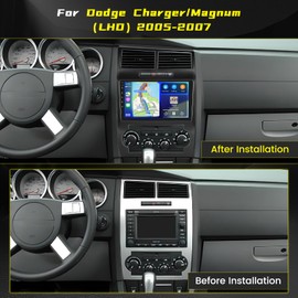 Hikity [2+64G] Android 13 Car Radio for Dodge Magnum 2005 2006 2007 Dodge Charger, 9'' Touch Screen Car Stereo with Wireless CarPlay Android Auto GPS WiFi Bluetooth FM SWC Backup Camera Mic