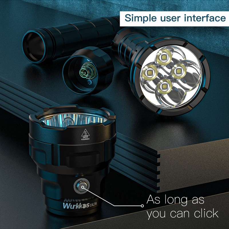 Wurrkos Powerful DL70 Scuba Dive Light, Bright 13000 Lumen Diving