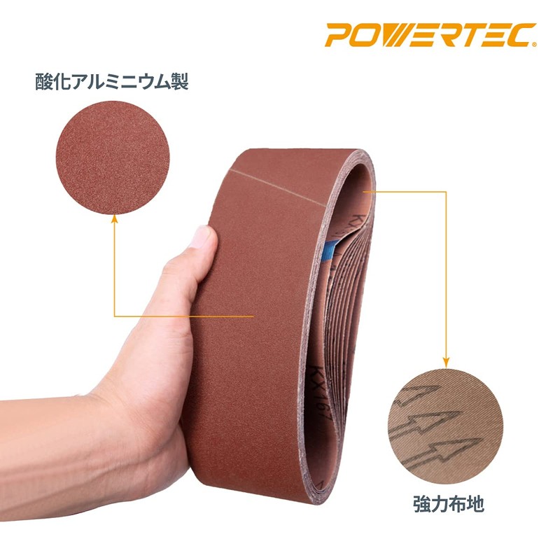 POWERTEC 110060 Sanding Belt, 3.9 x 24.0 inches (100 x