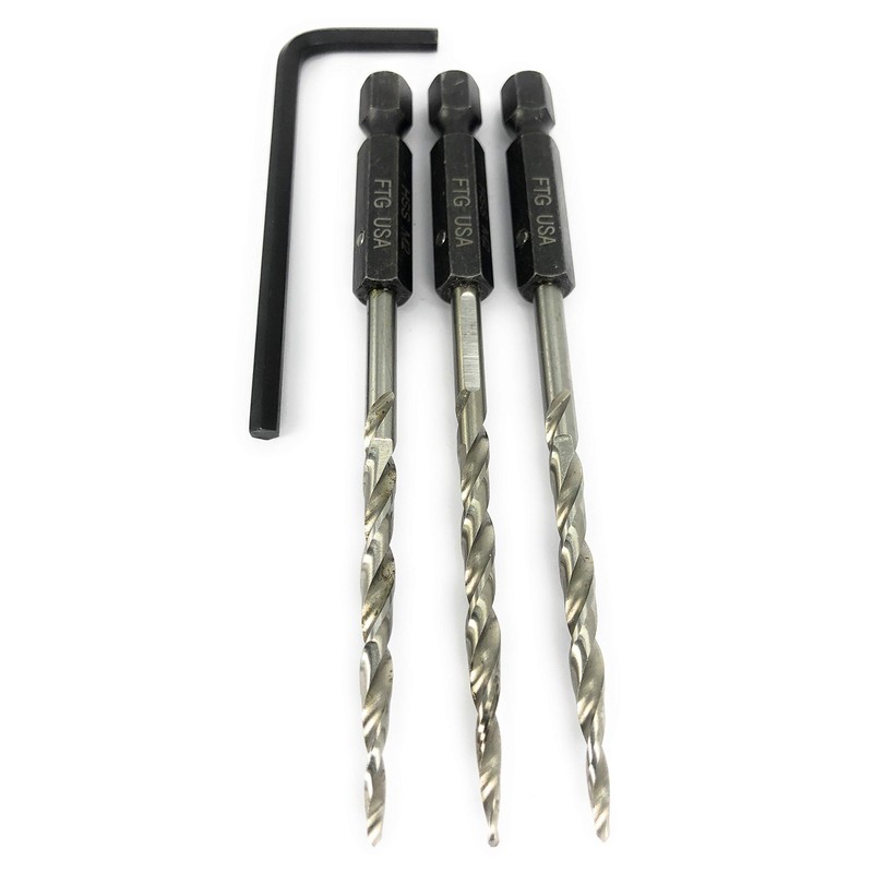 FTG USA Replacement Tapered Countersink Drill Bit Set 3 Pc