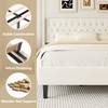 HAOARA Full Size Platform Bed Frame with Button Tufted Headboard,