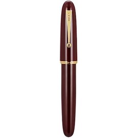 Jinhao 9019 Pluma estilográfica 8 Punta fina, rojo con clip dorado, bolígrafo de escritura de resina de gran tamaño con convertidor de tinta de alta