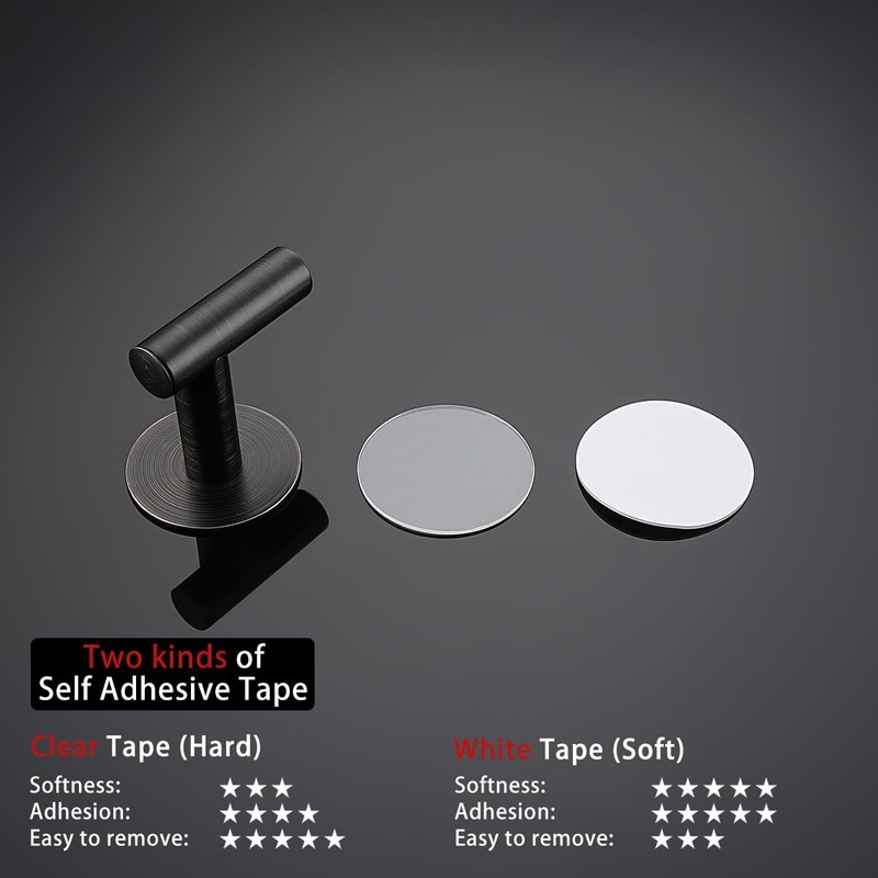 JQK Self Adhesive Towel Hook Bronze, No Drill Stick on
