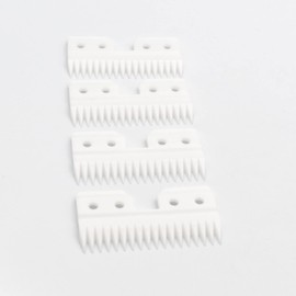 Professional 18 Teeth Hair Clipper Replacement Blades, Zirconia Ceramic Moving Blade for Oster A5 Fast Feed Clippers Perfect for Both Pet Grooming/Human Hair (White, 4)