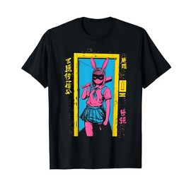 Creepy Girl Bunny Grunge Slasher Pastel Goth Anime Horror T-Shirt