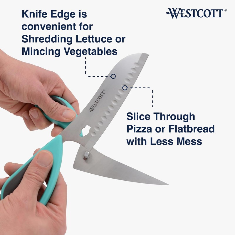 Westcott Titanium-Bonded Soft Handle Kitchen Pizza Scissors with Detachable Handles,