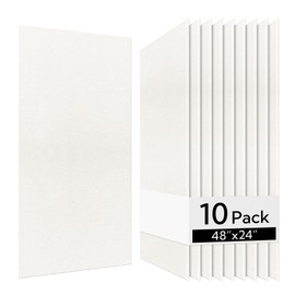 Olanglab Acoustic Wall Panels 10 Pack, 48 x 24 per Acoustic Panels Sound Absorbing, Sound Panels for Home Studio and Office, Plain White