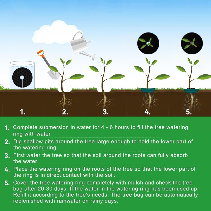 60cm Smart Tree Watering Mat - Automatic Slow Watering System